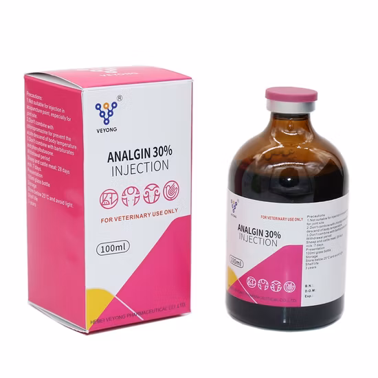 Top Quality Veterinary Medicine 30% Analgin Injection for Animal Use